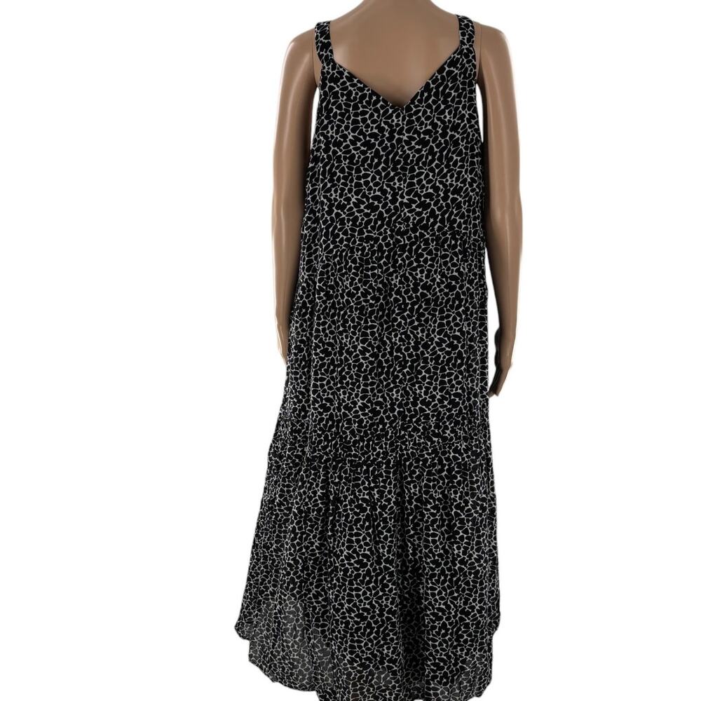Joie Black Caviar Large White Floral Tiered Cotton Maxi Dress - Picture 6 of 9
